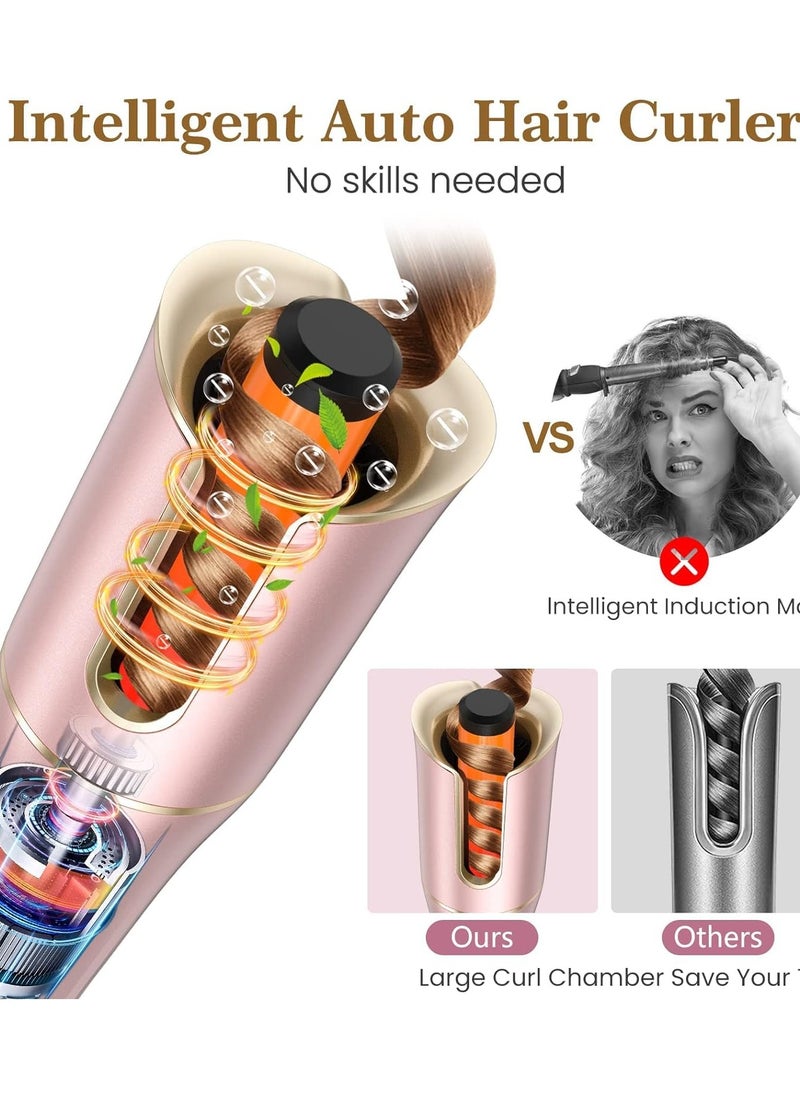 Joshberg Automatic Curling Iron, Auto Hair Curler Wand with 4 Temperatures & 3 Timers & LCD Display, Curling Iron with 1" Large Rotating Barrel, Dual Voltage Auto Shut-Off Spin Iron for Hair Styling  - Image 2