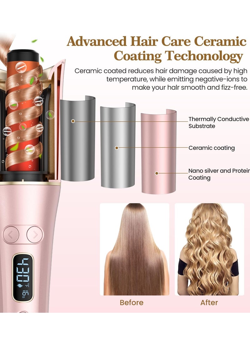 Joshberg Automatic Curling Iron, Auto Hair Curler Wand with 4 Temperatures & 3 Timers & LCD Display, Curling Iron with 1" Large Rotating Barrel, Dual Voltage Auto Shut-Off Spin Iron for Hair Styling  - Image 4