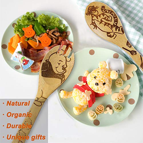 FUTERLY 5 PCS Cartoon Wooden Spoons for Cooking,Winnie the Bear Kitchen Accessories,Cute Tiger Spatula for Kitchen Decor,Winnie Bear Kitchen Stuff,Winnie Bear Gifts for Women,Mothers Day Gifts - Image 4