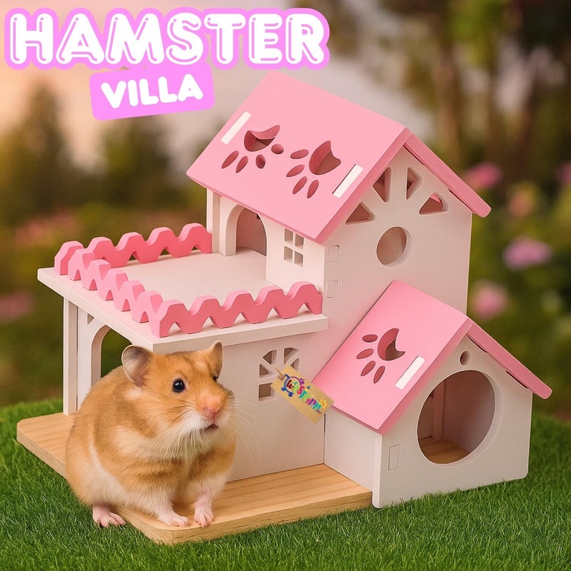 Western Era Foam Hamster Finland Villa for Cage | Double Story Hideout with Balcony | Cozy Foam Pet Shelter for Gerbils, Mice & Small Pets | Durable, Easy to Assemble | Cute Playhouse & Sleeping Hut - Image 2