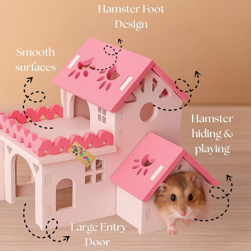 Western Era Foam Hamster Finland Villa for Cage | Double Story Hideout with Balcony | Cozy Foam Pet Shelter for Gerbils, Mice & Small Pets | Durable, Easy to Assemble | Cute Playhouse & Sleeping Hut - Image 4