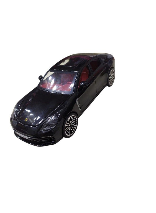 1:24 Porsche Palamella Diecast Metal Car Model Sound and Lights - Openable Doors & Hood & Trunk, Gift for Kids & Adults (Black) - Image 1