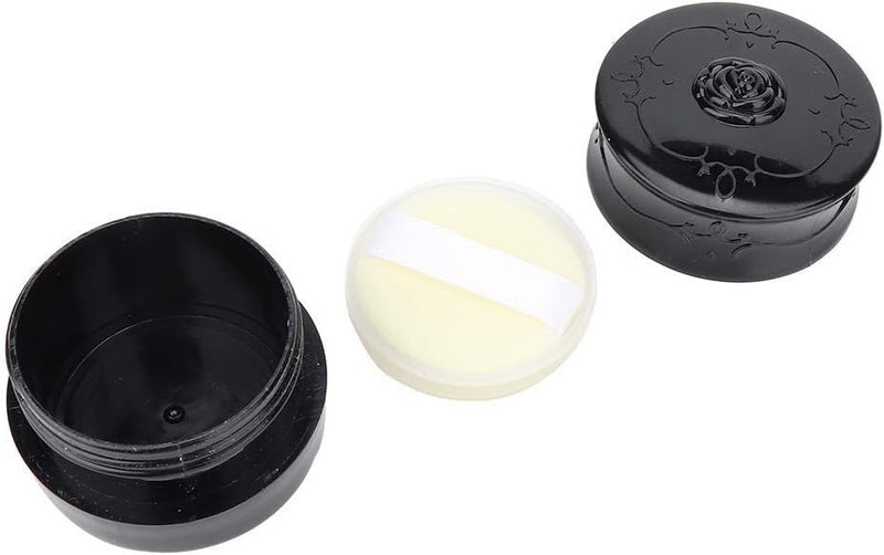OUKA Loose Powder Container, Portable Powder Case Makeup Powder Container Empty Portable for Travel with Powder Puff(black) - Image 1