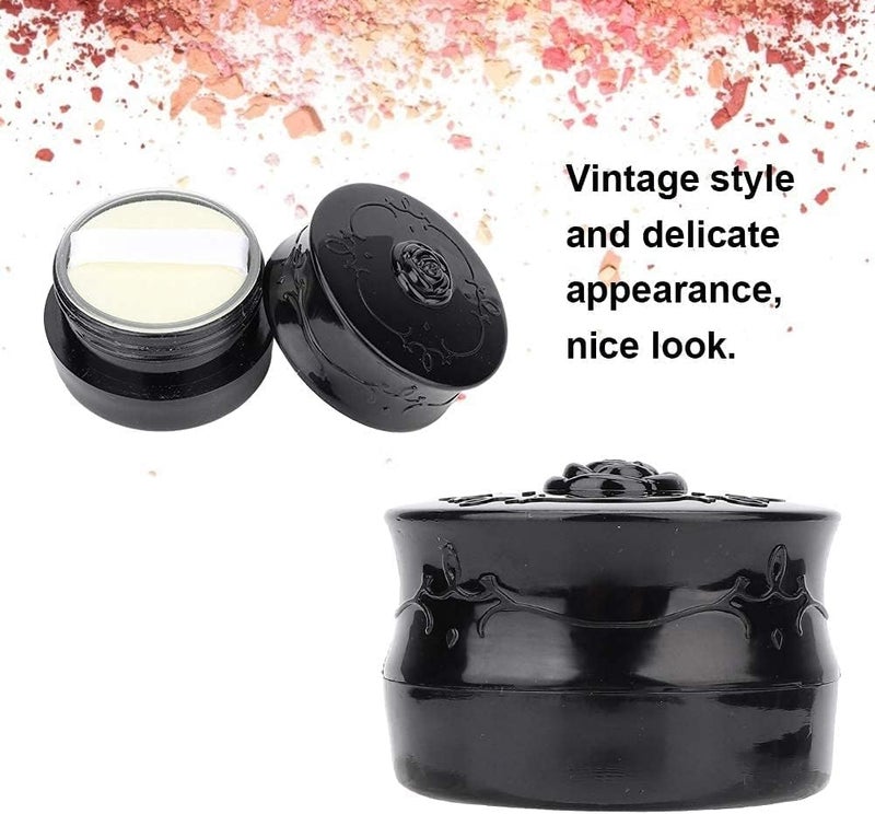 OUKA Loose Powder Container, Portable Powder Case Makeup Powder Container Empty Portable for Travel with Powder Puff(black) - Image 2