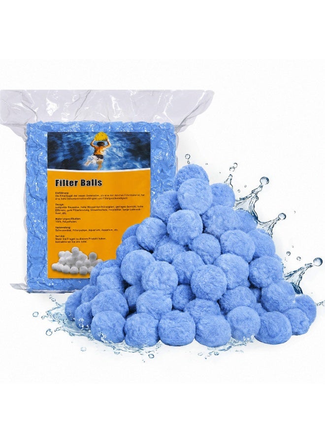 0.5KG Reusable Blue Pool Filter Balls for Sand Filter Pumps, Lightweight High Efficiency Filter Media Balls, Perfect Replacement for 16KG Pool Filter Sand - Image 1