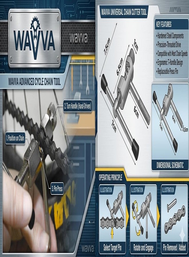 Wavva® Bicycle Repair Tool Set 4 in1 Chain Cutter Crank Puller · BB Tool · Sprocket Removal 4pcs Set - Image 4