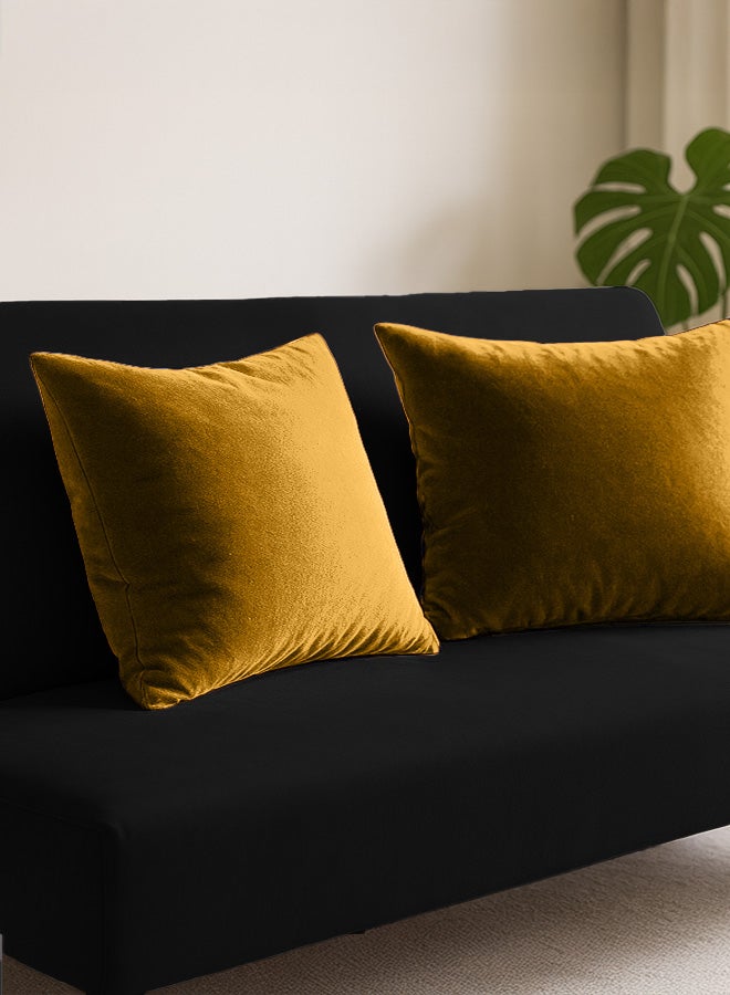باك كومفرت ديو الراحة | صوفا مريحة سوداء + 2 كوشن ذهبية 65x65 سم - Image 2