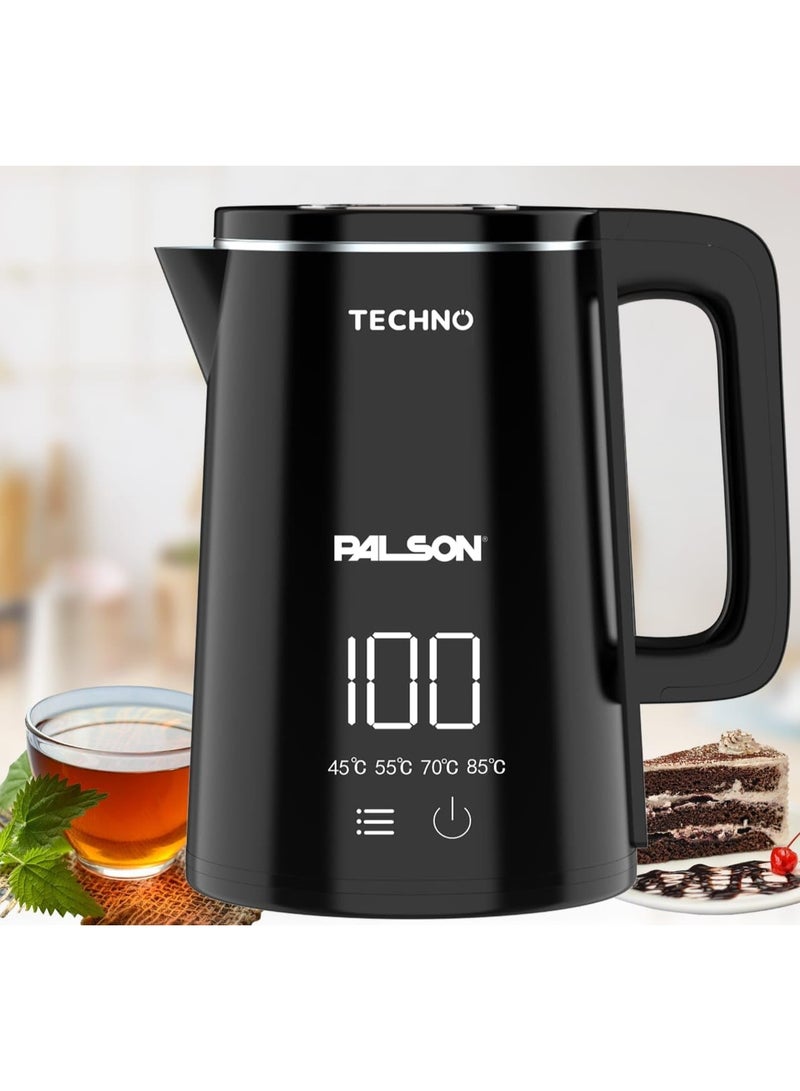 بالسون Electric Digital Kettle 1.8L, Smart touch with 4 temperature settings, Stainless steel inner body, Black - 40042 - Image 4