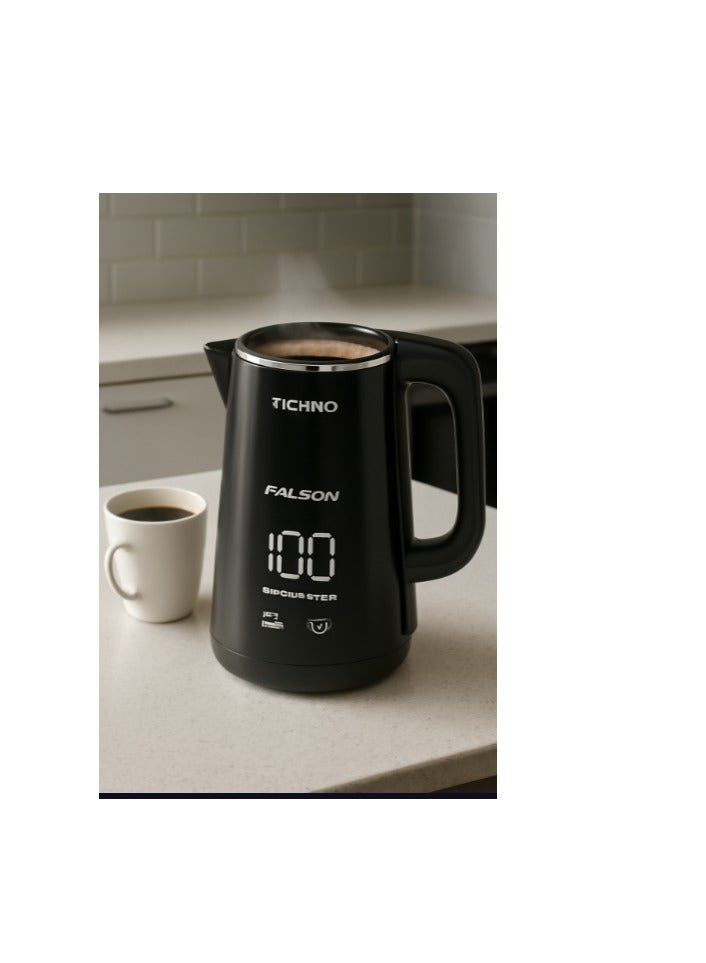 بالسون Electric Digital Kettle 1.8L, Smart touch with 4 temperature settings, Stainless steel inner body, Black - 40042 - Image 5
