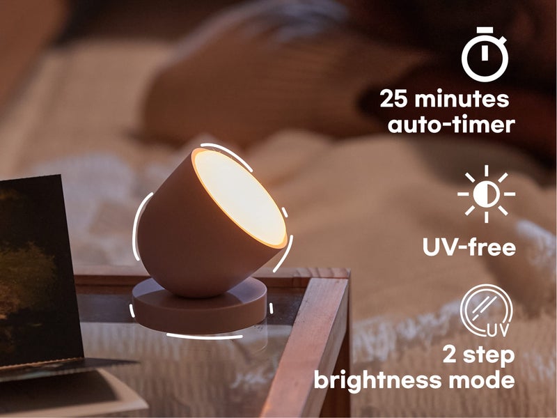 Olly Light Therapy Lamp - UV-Free LED with 140g Compact Size for deep Sleep, Rechargeable, 2step Brightness Mode, 25minutes Automatic Timer - Daily Sunlight to Sleep Well - Image 4