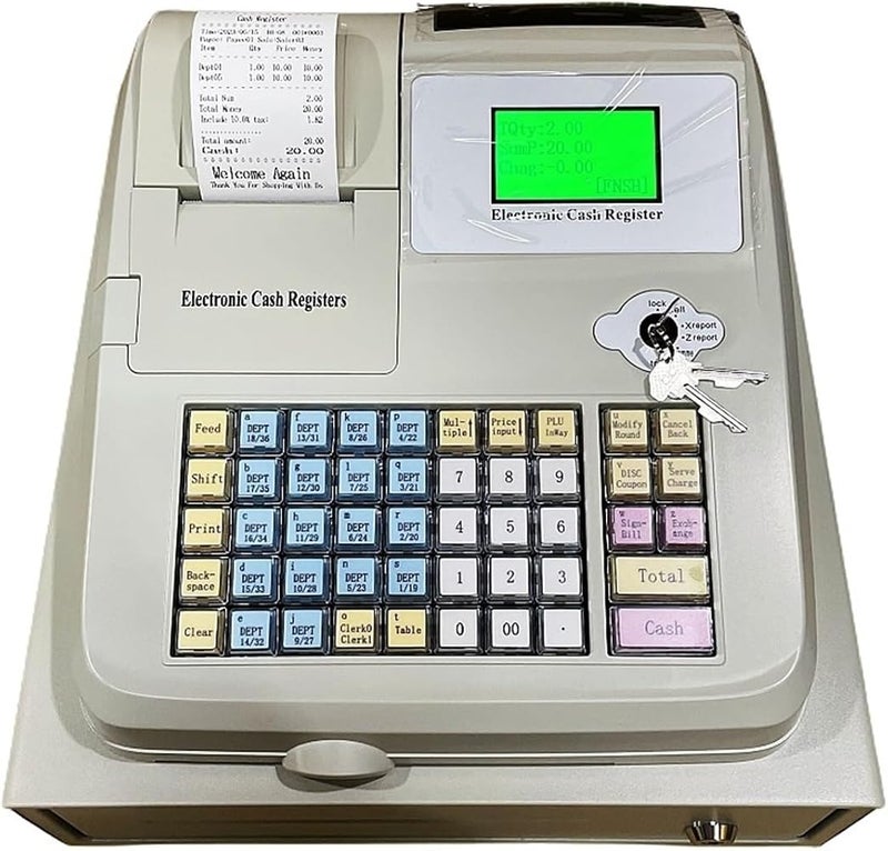 ROOUIO Cash Register, Electronic Cash Register, Fast Food Noodle Shop Convenience Store Cash Register - Image 1