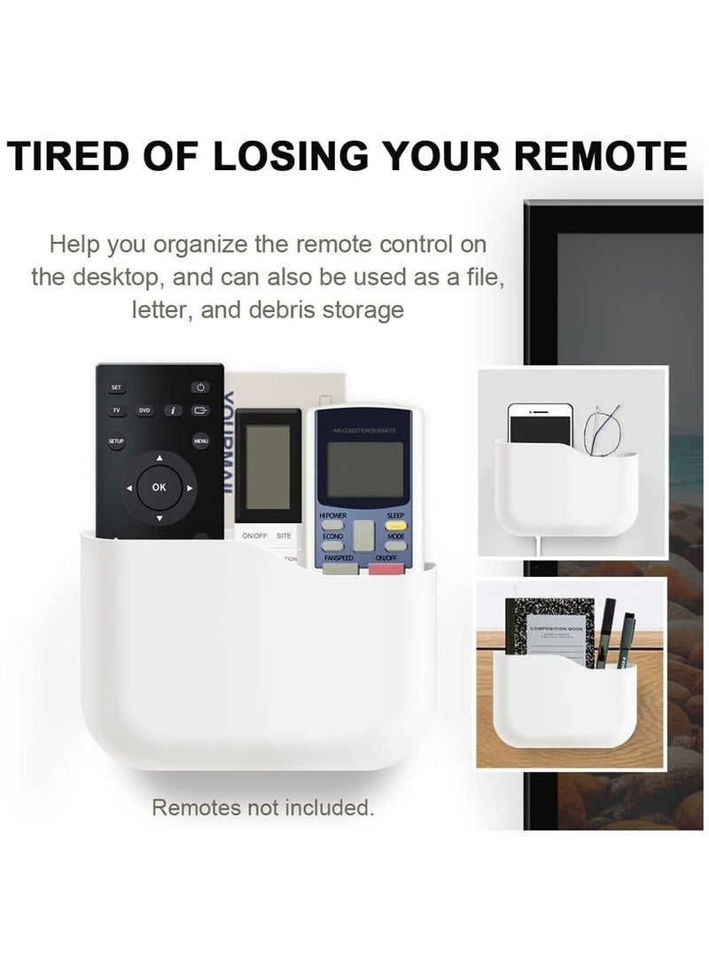 Wall Mount Remote Control Holder, Phone Charging Storage Box with Slot, TV Remote Organizer Storage Rack for Office, Home, Bedroom - Image 2