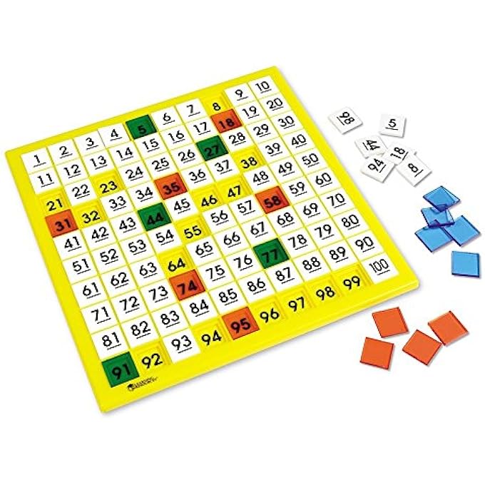 HUNDRED NUMBER BOARD, PLASTIC - EDUCATIONAL NUMBER BOARD - AGES 5 - 9 - 1+ - Image 1