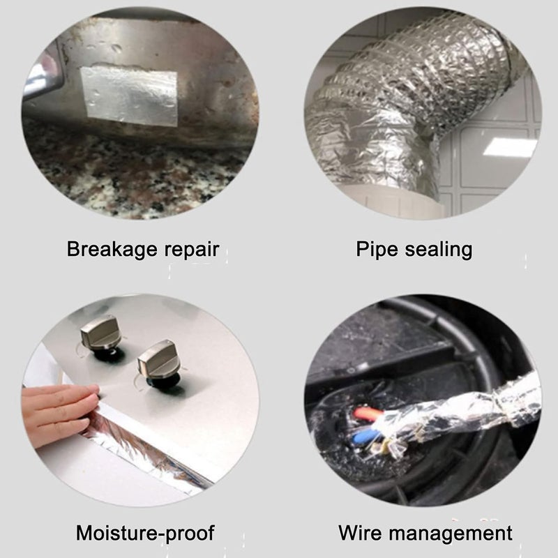 WELSTIK Aluminium Foil Tape, 50 mm x 12 m, 3.9 mil Heavy Duty HVAC Sealing Tape, Heat & Moisture Resistant Metal Repair Tape for Air Ducts, Pipes, Vents, Insulation and Indoor Outdoor Use - Image 4