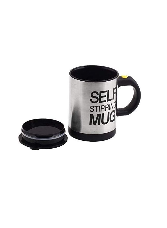 Automatic Electric Self Stirring Mug Coffee Mixing Drinking Cup- Silver 350ml - Image 1