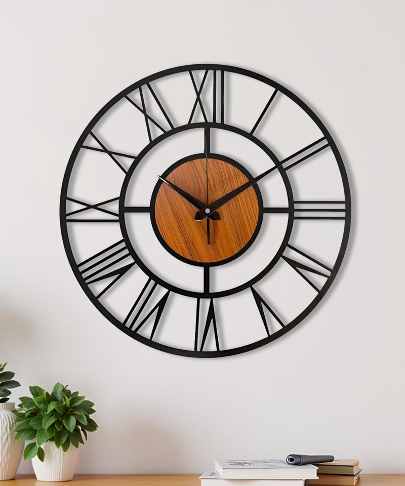 vissera Metal Modern Wall Clock for Living Room | Unique Hanging Wall Clock for Wall Decoration | Antique Big Size Wall Watch for Home Decor Items, Bedroom, Office, Hall - Image 1