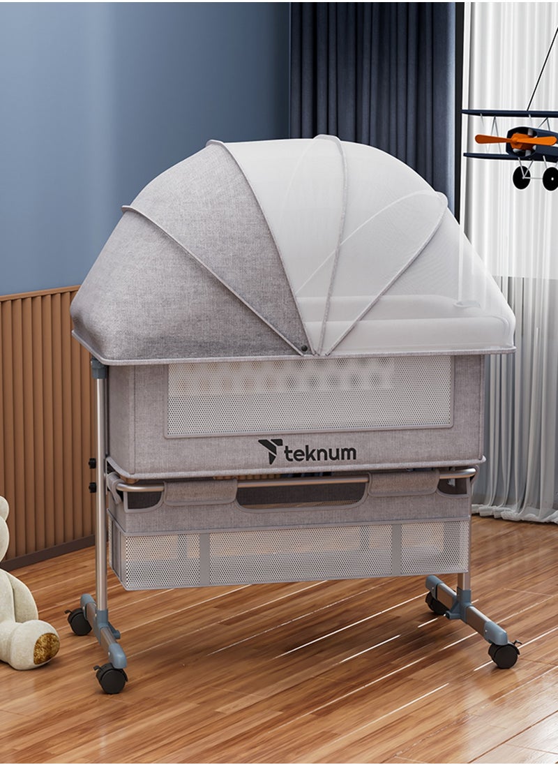 سرير أطفال بجانب السرير مع ناموسية - رمادي، 95x60x80 سم - pzsku/Z481972D76AD6A34A08A6Z/45/_/1705471766/9ee10be0-62c3-4c21-862a-009450595cdf