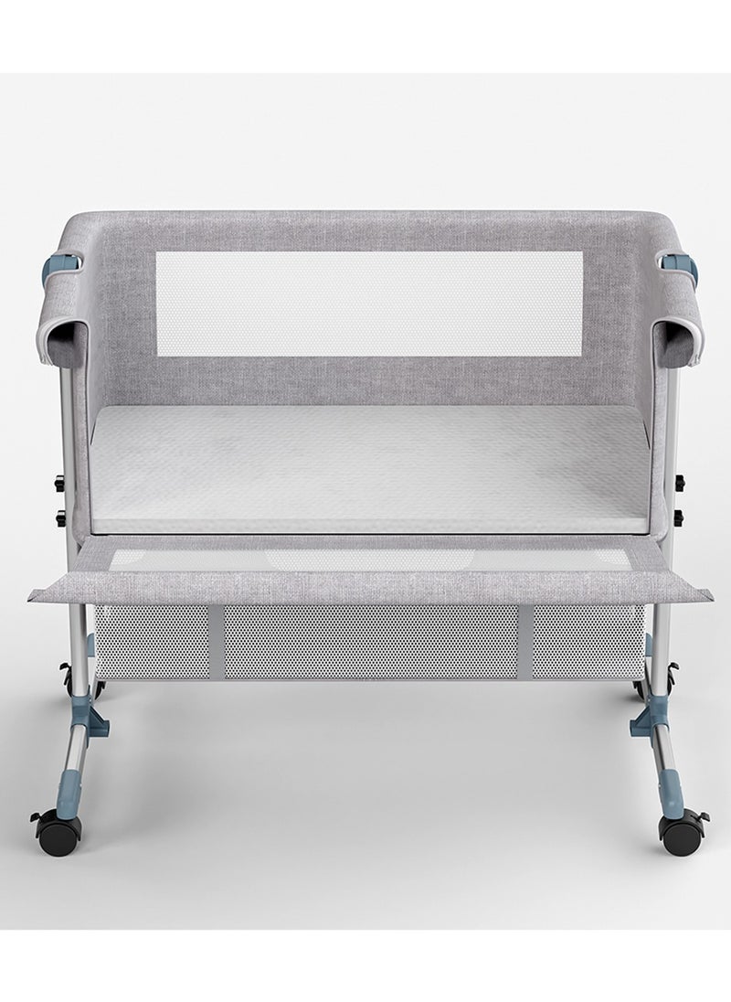 TEKNUM Baby Bedside Crib With Mosquito Net - Grey, 95x60x80 Cm  - Image 4