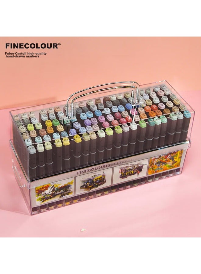 Finecolour Markers, Soft Tip, Anime Standard, Hand-Drawn Design, 120 Colors, For Art Exams And College Entrance Exams, Third Generation, 120 Colors, Transparent Pen Case, Art Sketching - Image 1