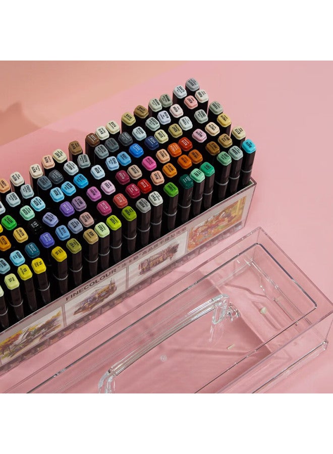 Finecolour Markers, Soft Tip, Anime Standard, Hand-Drawn Design, 120 Colors, For Art Exams And College Entrance Exams, Third Generation, 120 Colors, Transparent Pen Case, Art Sketching - Image 3