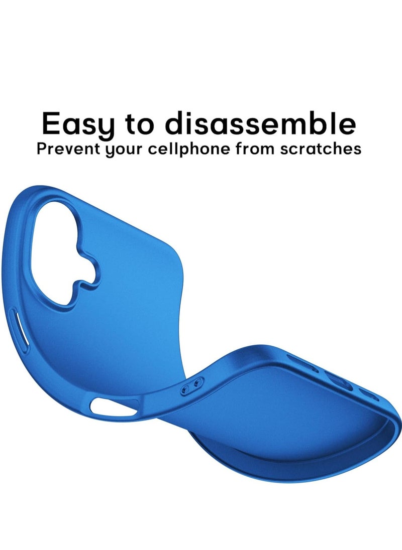 Raxoom iPhone 16 Case Ultra-Thin Matte Blue Cover with Upgraded Camera Lens & Screen Protectors â€“ Slim, Shockproof, Anti-Scratch Soft Touch Case - Image 5