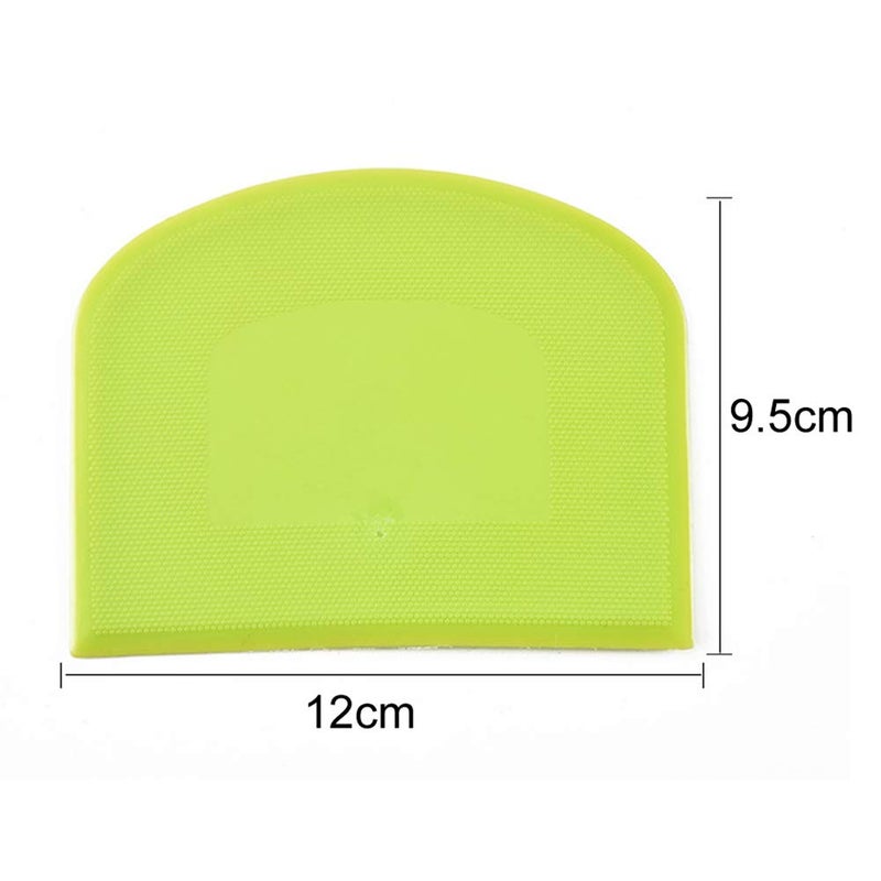 lasenersm 2 Pieces Dough Scraper Bowl Scraper Food-safe Plastic Dough Cutter Flexible Plastic Scraper Practical Bench Scraper Multipurpose Food Scrappers for Bread Dough Cake Fondant Icing, White, Green - Image 3