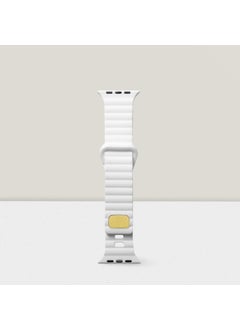 Cosmostech Compatible for Smart Watch Watch 42MM 44MM 45MM 49MM 1/2/3/4/5/6/se/7/8/ultra Silicone Band and Strap Wavy Stripe Design White  - Image 1