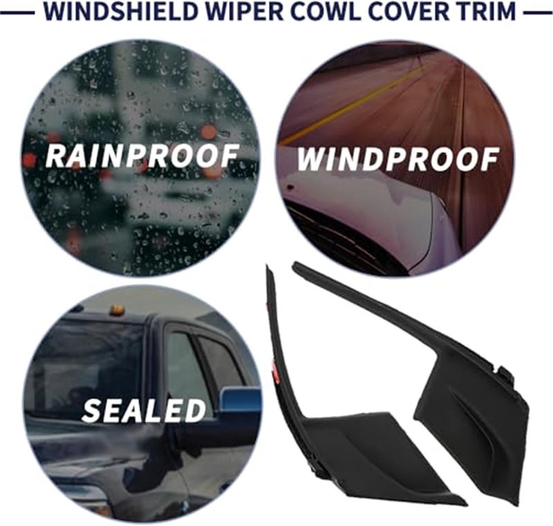 QASULER Windshield Wiper Cowl Cover Trim - Image 2