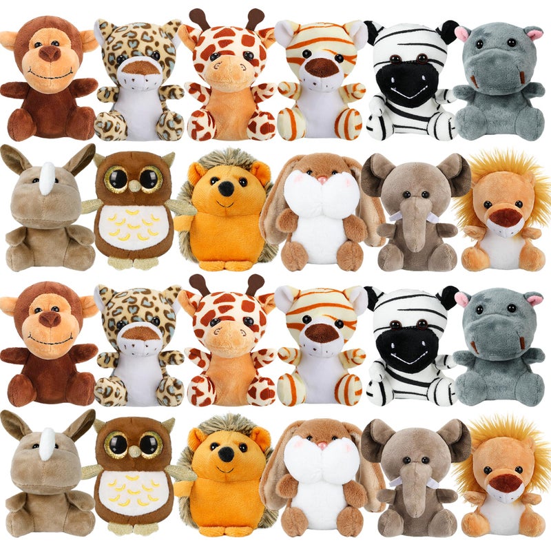 Arrozon 24 Pcs Small Stuffed Animals Bulk Mini Stuffed Animal 45 Inch Cute Plush Toy Mini Plush Toys Toddler Stocking Stuffers Little Jungle Stuffed Animals - Image 3