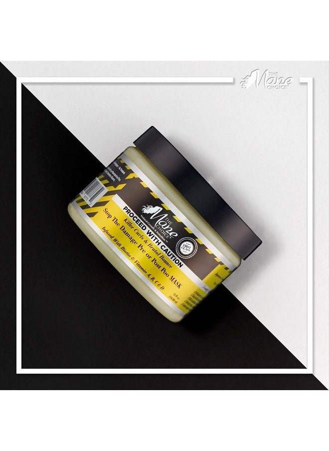 THE MANE CHOICE - Proceed With Caution Killer Curls & Brutal Bounce Stop The Damage Pre or Post Poo Mask (12 oz)