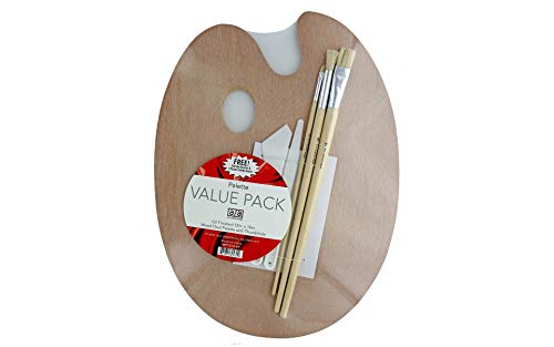 Art Advantage FAN-60/321Art Advantage Wood Palette Value-Pack with Free Brushes and Knives (WP1216-VP) - Image 3