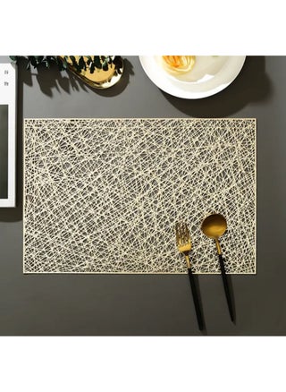A very chic food serving coaster with a chic and elegant design, made of imported leather. A rectangular moon coaster for placing food plates and presenting them in an impressive way to your guests at the table, such as in hotels and the largest restaurants. It can be used as a placemat on a small table or nightstand, measuring 45 x 30 cm. Available in gold. A high-quality imported product. Pack of 6 pieces. - pzsku/Z4819C57EEBCC1C2436BEZ/45/1747648033/db52d97e-ef08-4073-a5cc-d6a5df050f87