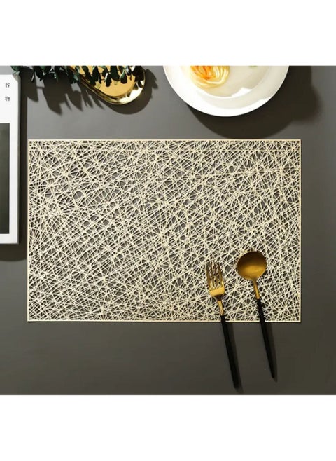 A very chic food serving coaster with a chic and elegant design, made of imported leather. A rectangular moon coaster for placing food plates and presenting them in an impressive way to your guests at the table, such as in hotels and the largest restaurants. It can be used as a placemat on a small table or nightstand, measuring 45 x 30 cm. Available in gold. A high-quality imported product. Pack of 6 pieces.