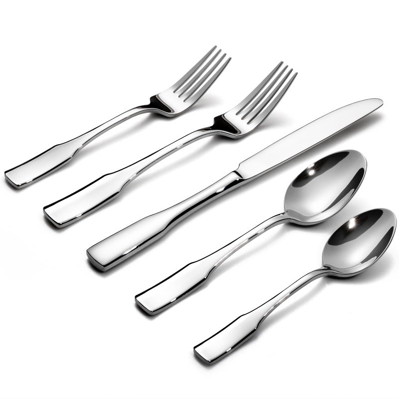 Alata Kate 40-Piece Silverware Set,Service for 8,Stainless Steel Flatware Set,Mirror Polished Cutlery Set,Dishwasher Safe - Image 1