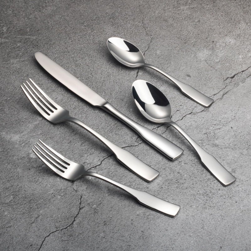 Alata Kate 40-Piece Silverware Set,Service for 8,Stainless Steel Flatware Set,Mirror Polished Cutlery Set,Dishwasher Safe - Image 2