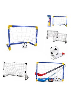 Arabest 2 In1 Mini Hockey Soccer Set with Mini Goal Net, Hockey Stick, Hockey, Football, Hockey and Ball Pump Mini Soccer Goal Set for Kids Gift Indoor Outdoor Backyard Soccer Games  - Image 4