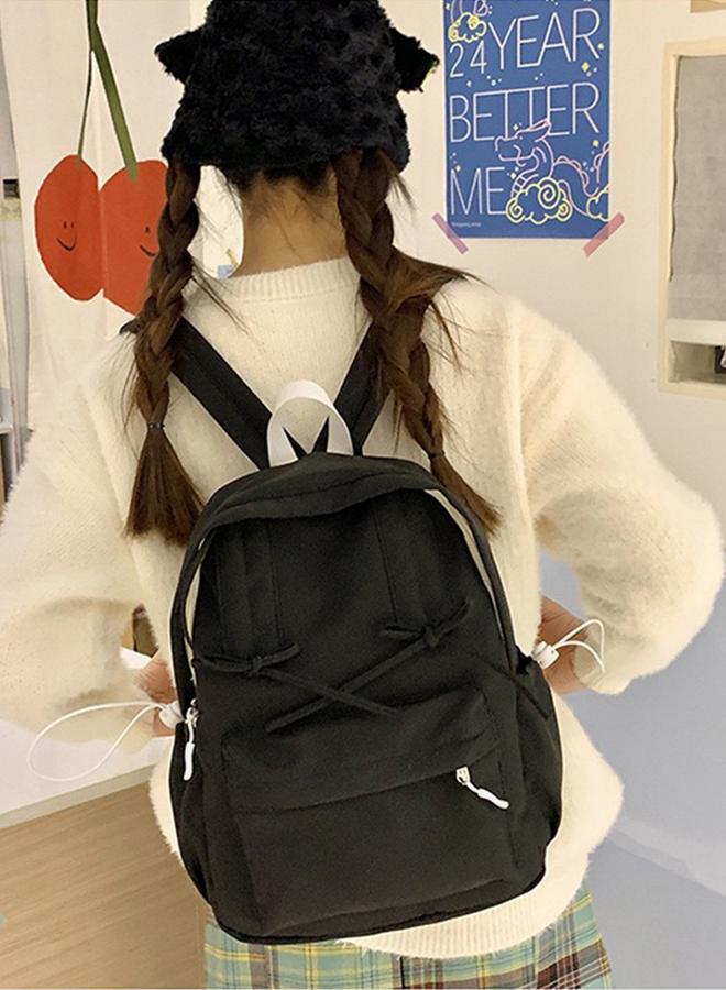 Styli Ribbon Accent Backpack with Contrast Toggle - Image 1