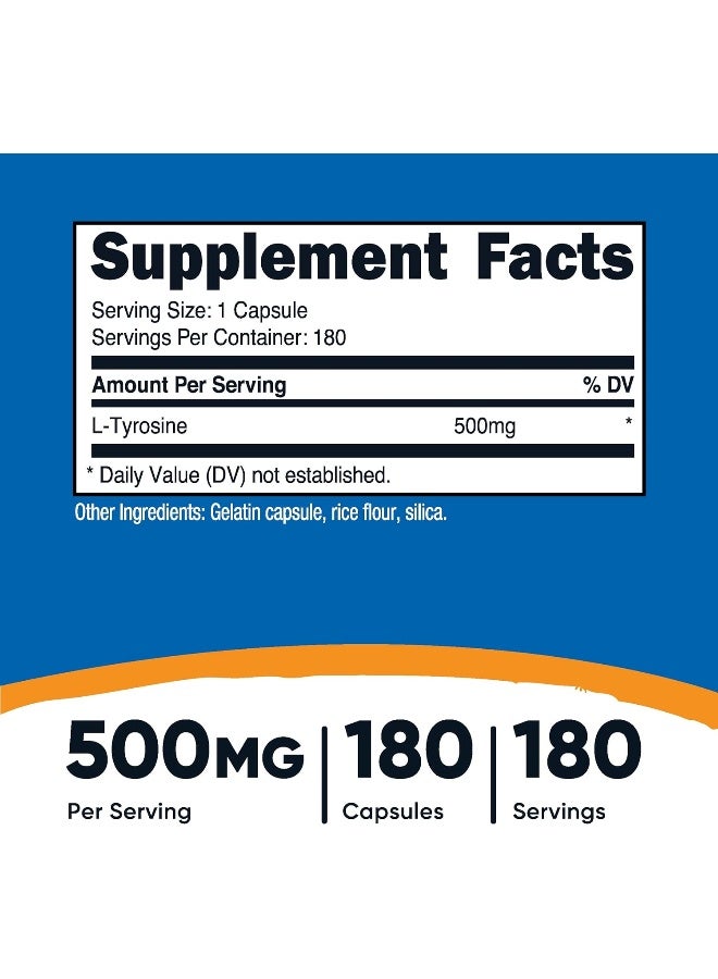 Nutricost كبسولات L-Tyrosine زجاجة واحدة - Image 2