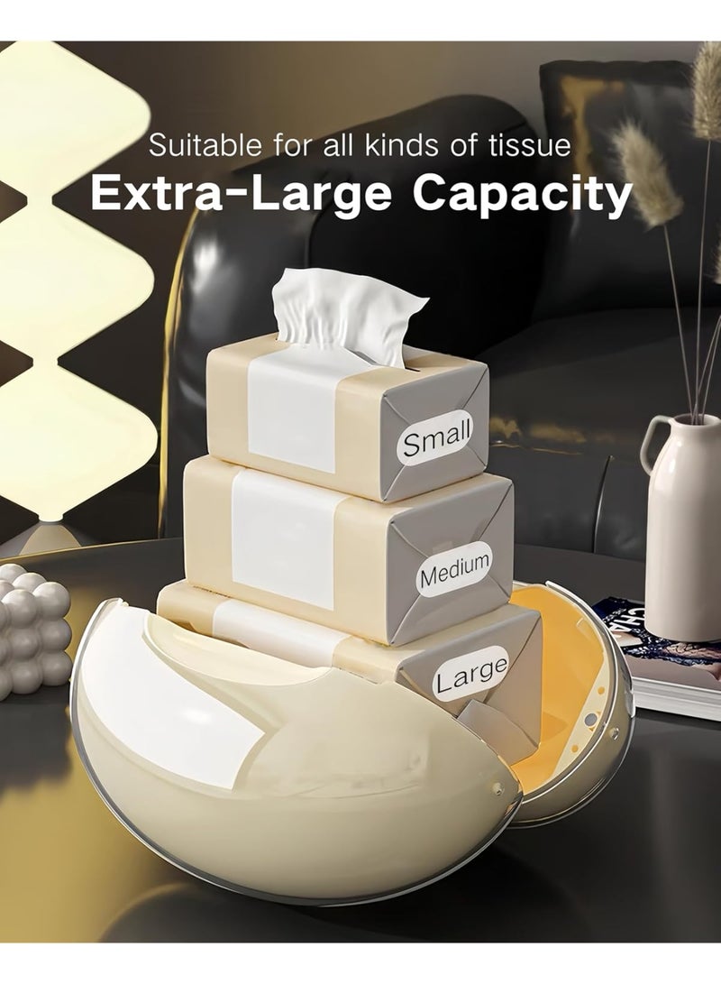 PTTIMFFM High End Creative Tissue Box Holder,Decorative Tabletop Tissue Case for Living Room or Coffee Table,Beige Home Accent to Elevate Interior Style - Image 3