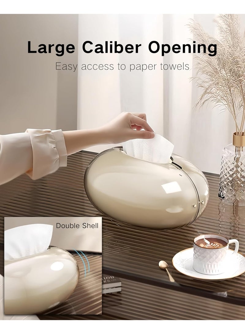 PTTIMFFM High End Creative Tissue Box Holder,Decorative Tabletop Tissue Case for Living Room or Coffee Table,Beige Home Accent to Elevate Interior Style - Image 4