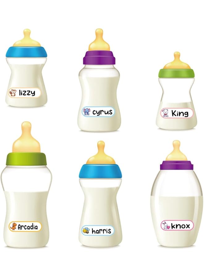 erorex 8 Sheets 240Pcs Baby Bottle Labels 30 Colors Kids Name Tag Label Stickers Waterproof Write On Name Labels Colors Name Tags Labels Self Adhesive Name Badge Labels Stick On Kids Clothes Desk - Image 3