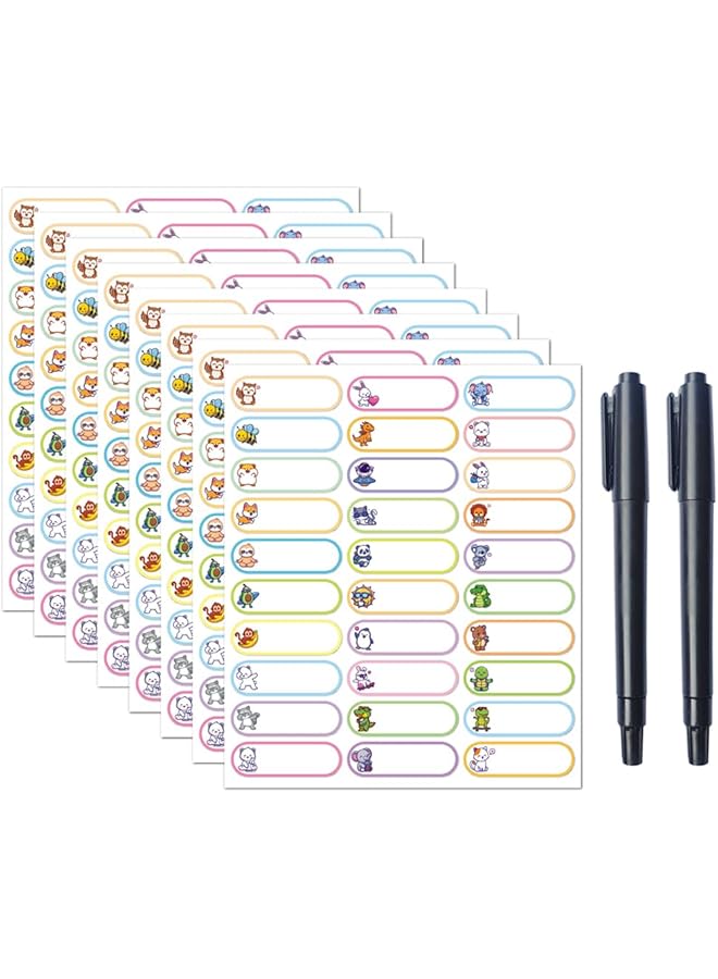 erorex 8 Sheets 240Pcs Baby Bottle Labels 30 Colors Kids Name Tag Label Stickers Waterproof Write On Name Labels Colors Name Tags Labels Self Adhesive Name Badge Labels Stick On Kids Clothes Desk - Image 1
