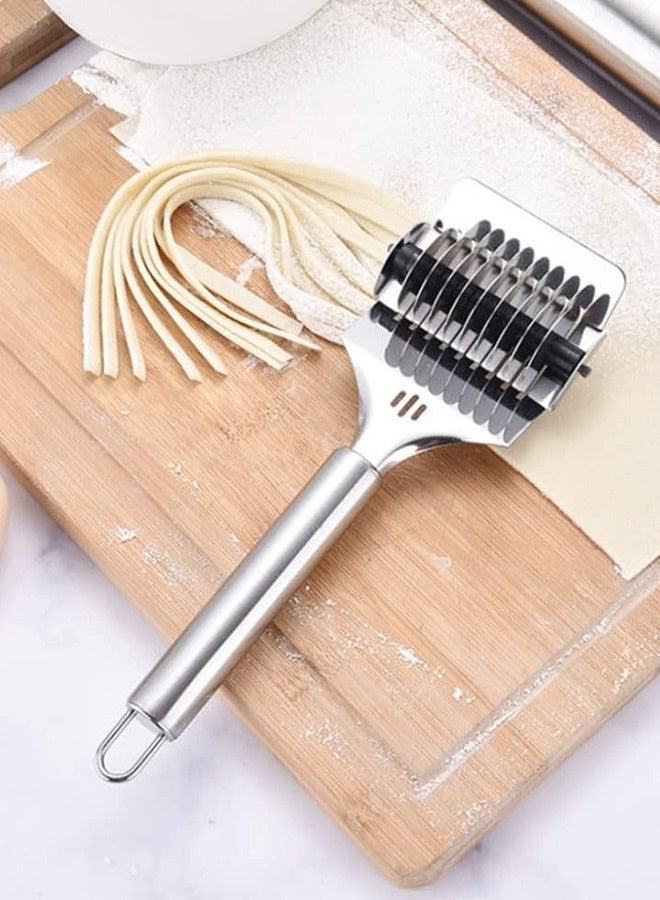 Stainless Steel Manual Noodle Cutter, Rolling Pasta Slicer, Homemade Noodle Maker Tool - Image 5