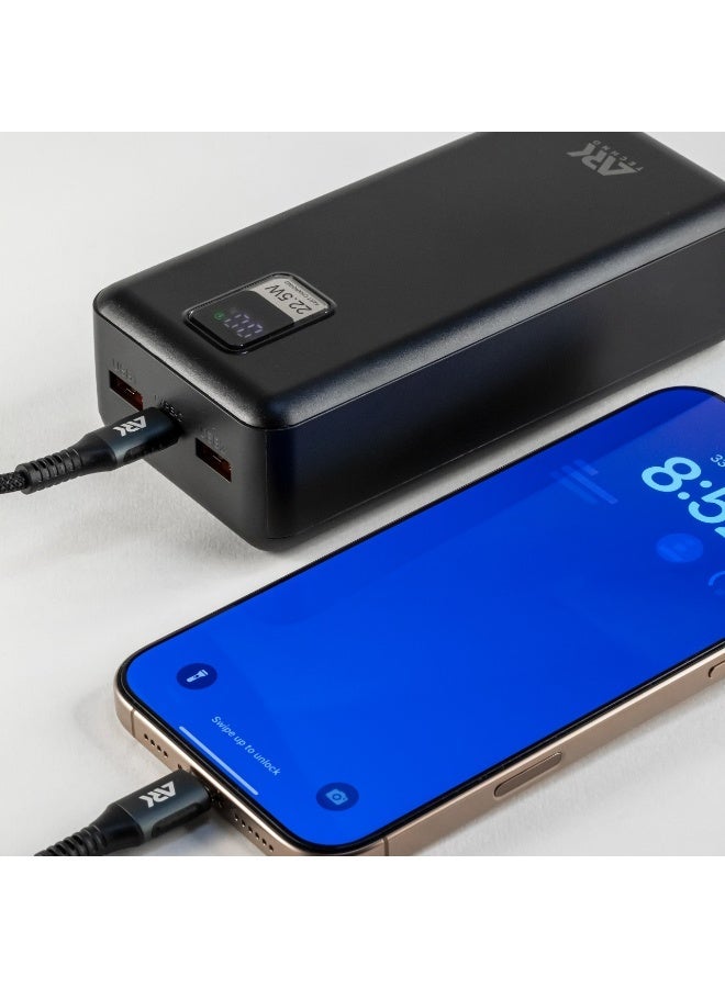 ARKTechno ARK-P103 30000mAh Power Bank | 22.5W + PD 20W Fast Charging | Dual USB Output Cables | Digital LED Display | Universal Compatibility for Smartphones, Tablets & Laptops - Image 3