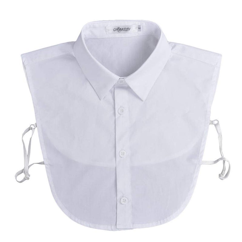 Joyci Men's Business Fake Collar Pure Cotton Dickey Collar Solid Color (White) - Image 1