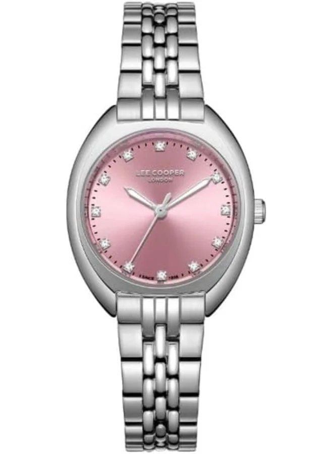 لي كوبر LEE COOPER Women's 2035 Movement Watch, Analog Display and Metal Strap - LC07989.300, Pink