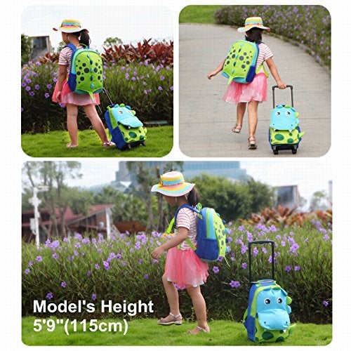 yodo Little Kids School Bag Pre-K Toddler Backpack - Reflective Ridge, Name Tag and Chest Strap, Dinosaur - Image 3