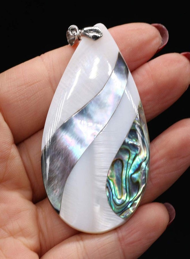 Zotoone Natural Abalone Shell Pendant,Mother of Pearl Shell Pendant,Drop Shape Shell Pendant Seashell Abalone Shell Pendant Charms for DIY Necklace Jewelry Making (Random 2 Pcs) - Image 3