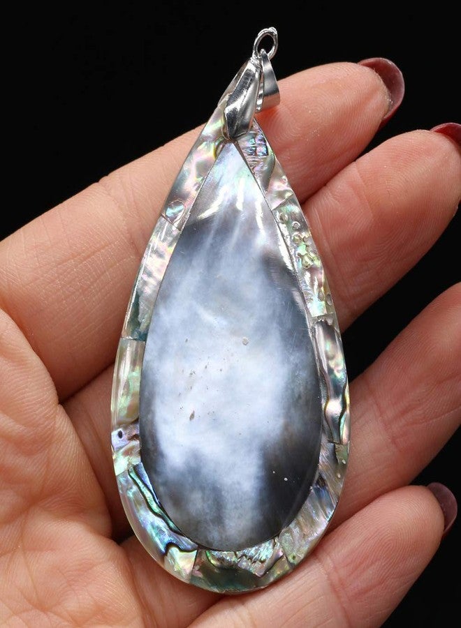 Zotoone Natural Abalone Shell Pendant,Mother of Pearl Shell Pendant,Drop Shape Shell Pendant Seashell Abalone Shell Pendant Charms for DIY Necklace Jewelry Making (Random 2 Pcs) - Image 5