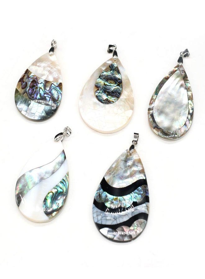 Zotoone Natural Abalone Shell Pendant,Mother of Pearl Shell Pendant,Drop Shape Shell Pendant Seashell Abalone Shell Pendant Charms for DIY Necklace Jewelry Making (Random 2 Pcs) - Image 1
